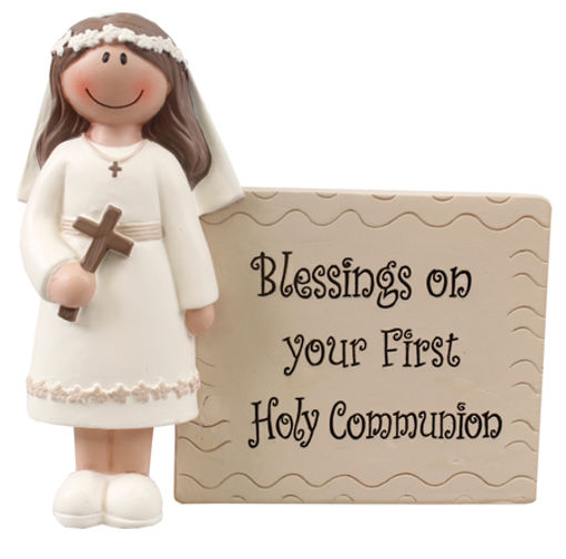 Picture of HOLY COMMUNION SIGN STATUE GIRL